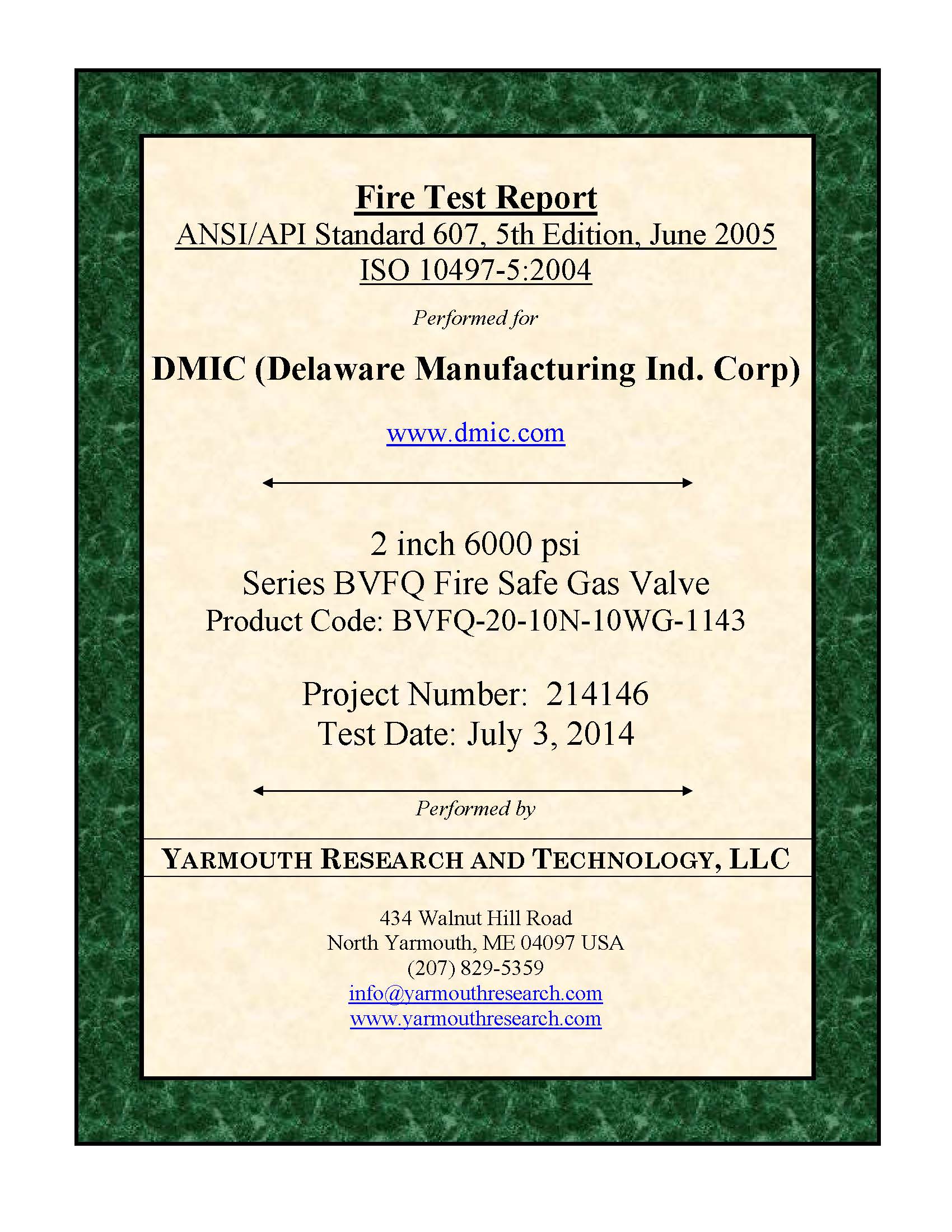 Fire Safe Certifications